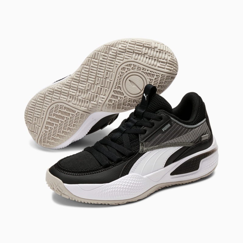 Tenis Basquetbol Puma Court Rider JR Negros Blancos | 30725DFZE