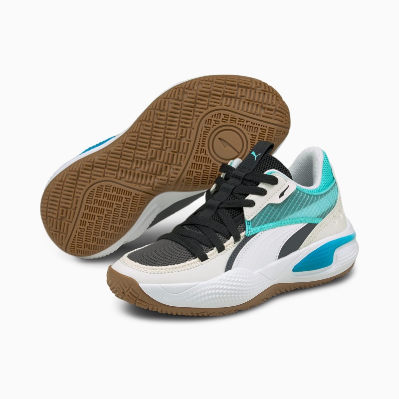 Tenis Basquetbol Puma Court Rider Summer Days Basketball Jr Ebony / Elektro Aqua | 42169TXLN