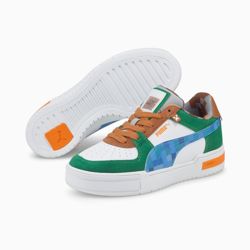 Tenis Basquetbol Puma Minecraft CA Pro JR Blancos Verdes | 16085BHFS