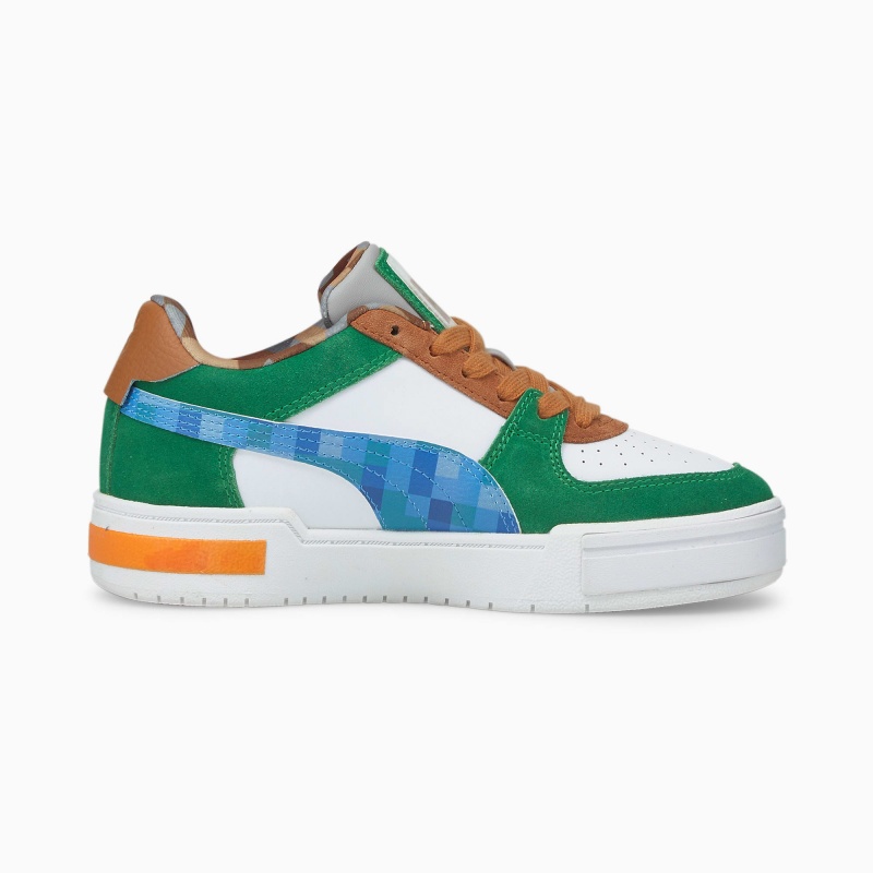 Tenis Basquetbol Puma Minecraft CA Pro JR Blancos Verdes | 16085BHFS