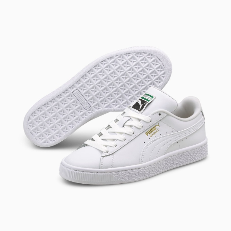Tenis Puma Basket Classic XXI JR Blancos Blancos | 04562LFPK