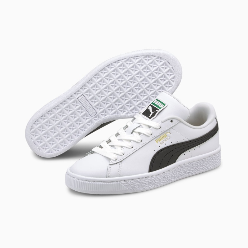 Tenis Puma Basket Classic XXI JR Blancos Negros | 94325DPFU