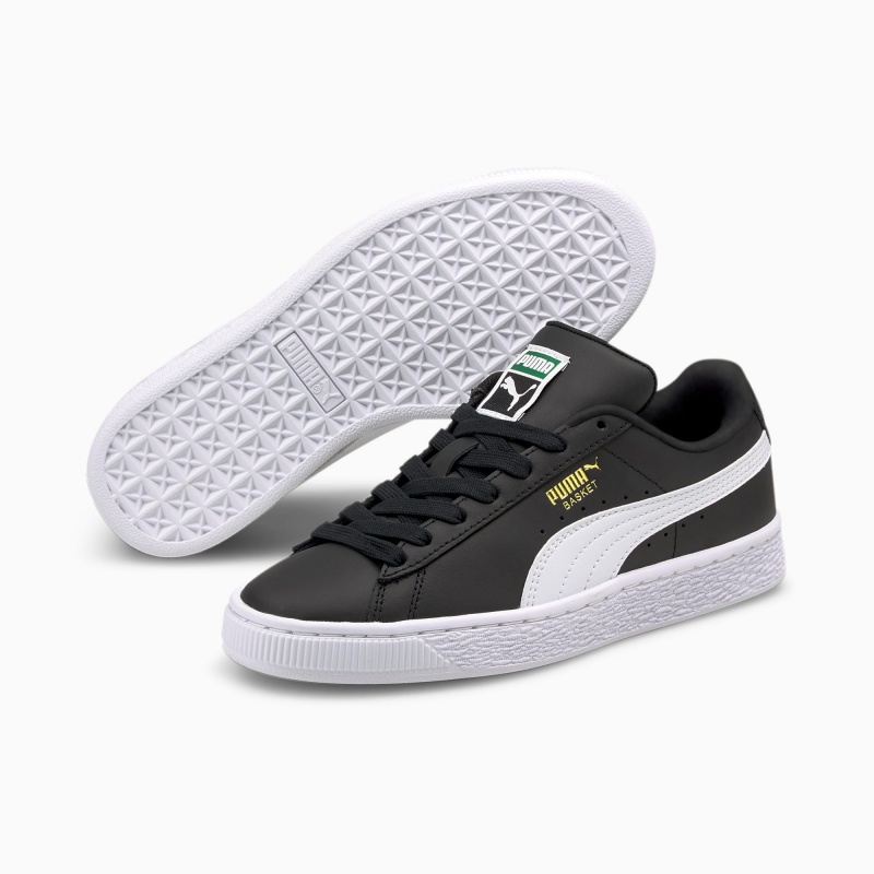 Tenis Puma Basket Classic XXI JR Negros Blancos | 21869UXLE
