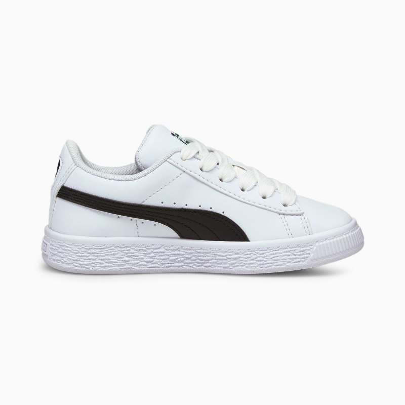 Tenis Puma Basket Classic XXI Little Blancos Negros | 41506KJUO