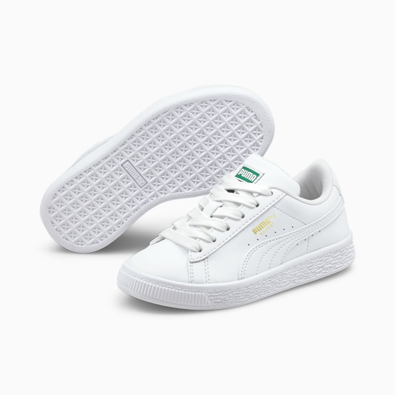 Tenis Puma Basket Classic XXI Little Blancos Blancos | 86054EUHJ