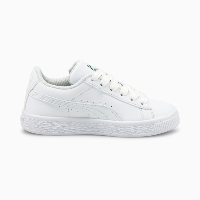 Tenis Puma Basket Classic XXI Little Blancos Blancos | 86054EUHJ