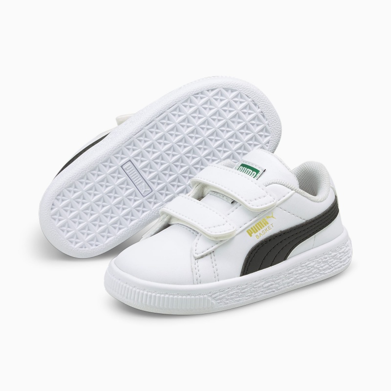 Tenis Puma Basket Classic XXI Toddler Blancos Negros | 40521WCKZ