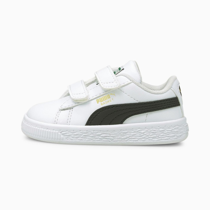 Tenis Puma Basket Classic XXI Toddler Blancos Negros | 40521WCKZ