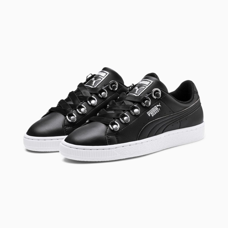 Tenis Puma Basket Hike Negros Plateados | 42638ZXWD