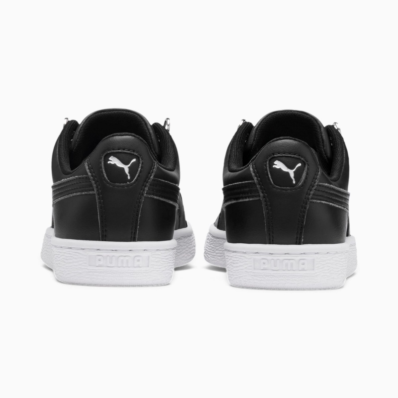 Tenis Puma Basket Hike Negros Plateados | 42638ZXWD