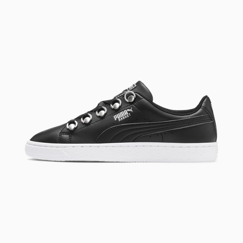Tenis Puma Basket Hike Negros Plateados | 42638ZXWD