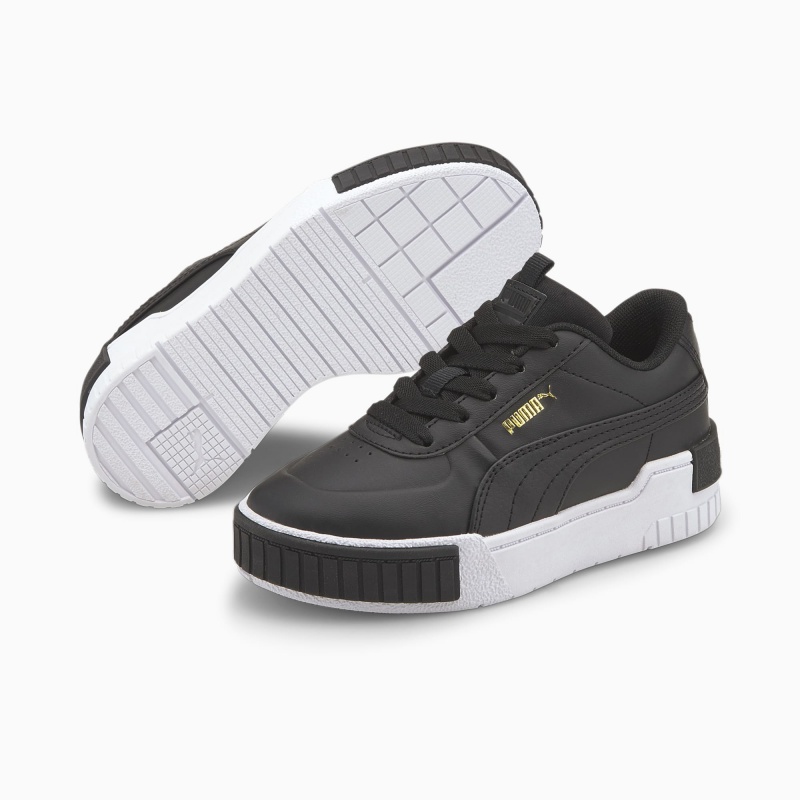 Tenis Puma Cali Deporte Little Negros Blancos | 97205CJSV