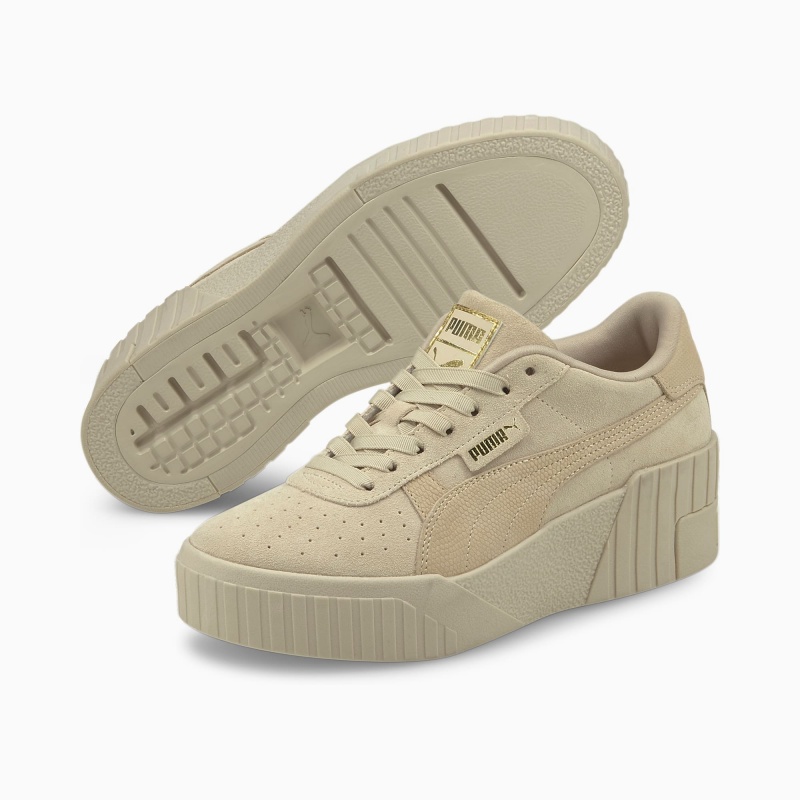 Tenis Puma Cali Wedge Tonal Dorados | 76432TQCI