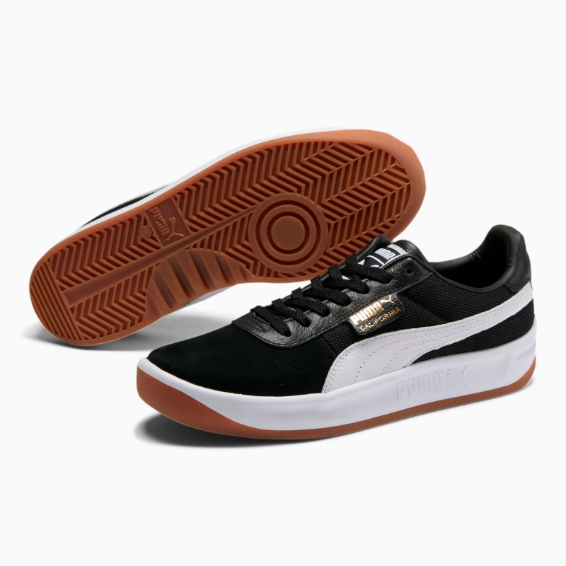 Tenis Puma California Casuales Negros Blancos Dorados | 85204QWXO