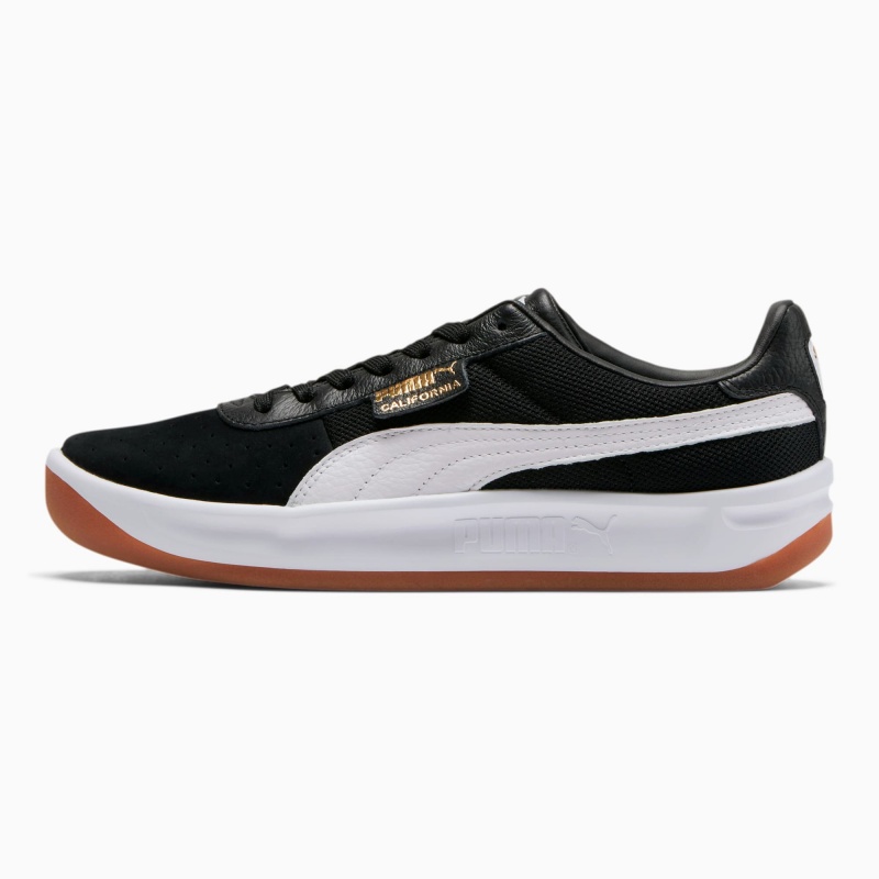 Tenis Puma California Casuales Negros Blancos Dorados | 85204QWXO