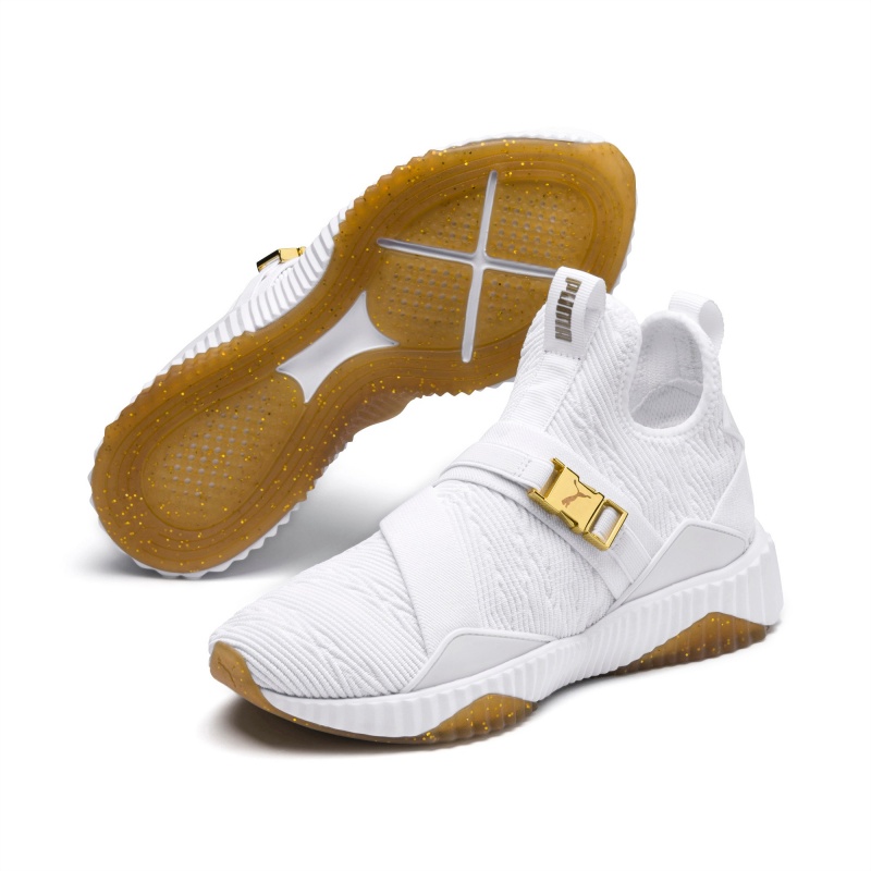 Tenis Puma Defy Varsity Mid Blancos Dorados | 84675CAEJ