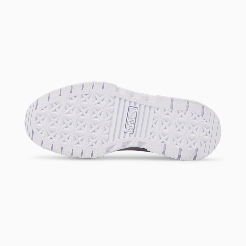 Tenis Puma Mayze Cuero Jr Blancos Dorados | 82453VAZD