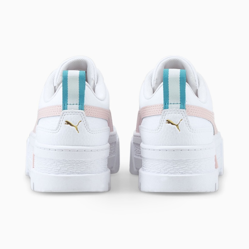 Tenis Puma Mayze Cuero Jr Blancos Rosas | 27843KYPM