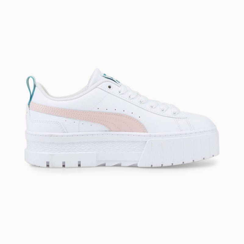 Tenis Puma Mayze Cuero Jr Blancos Rosas | 27843KYPM