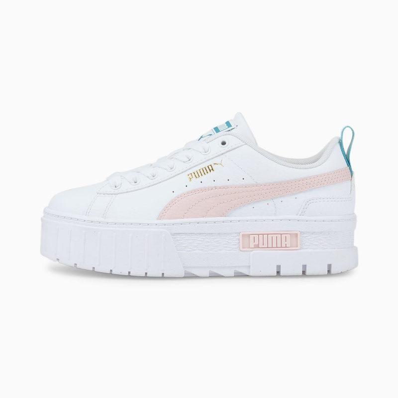 Tenis Puma Mayze Cuero Jr Blancos Rosas | 27843KYPM