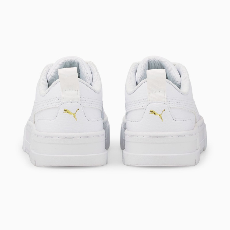 Tenis Puma Mayze Cuero Little Blancos Dorados | 72831WTDQ
