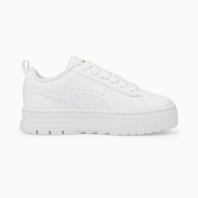 Tenis Puma Mayze Cuero Little Blancos Dorados | 72831WTDQ