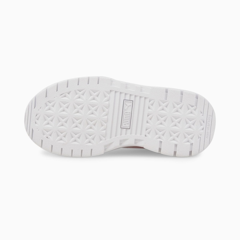Tenis Puma Mayze Cuero Little Blancos Rosas | 25847IMWP
