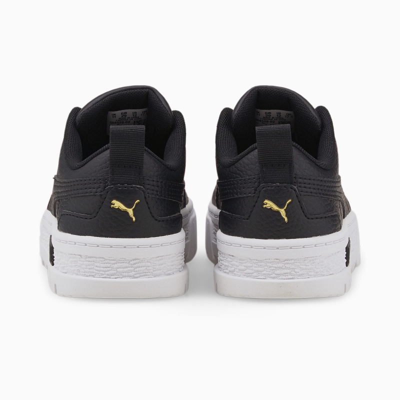 Tenis Puma Mayze Cuero Little Negros Dorados | 20867KUEY