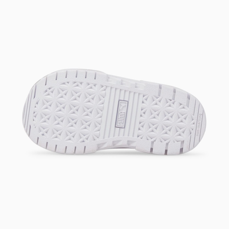 Tenis Puma Mayze Cuero Toddler Blancos Dorados | 74358ECOS