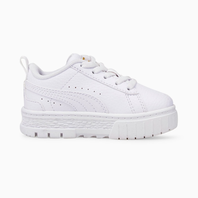 Tenis Puma Mayze Cuero Toddler Blancos Dorados | 74358ECOS
