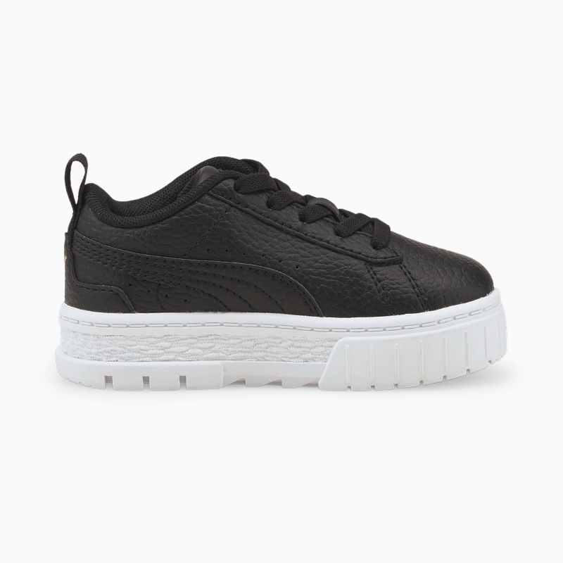 Tenis Puma Mayze Cuero Toddler Negros Dorados | 97241CKSB