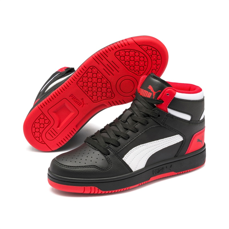 Tenis Puma PUMA Rebound LayUp Mid JR Negros Rojos Blancos | 32617SUHC