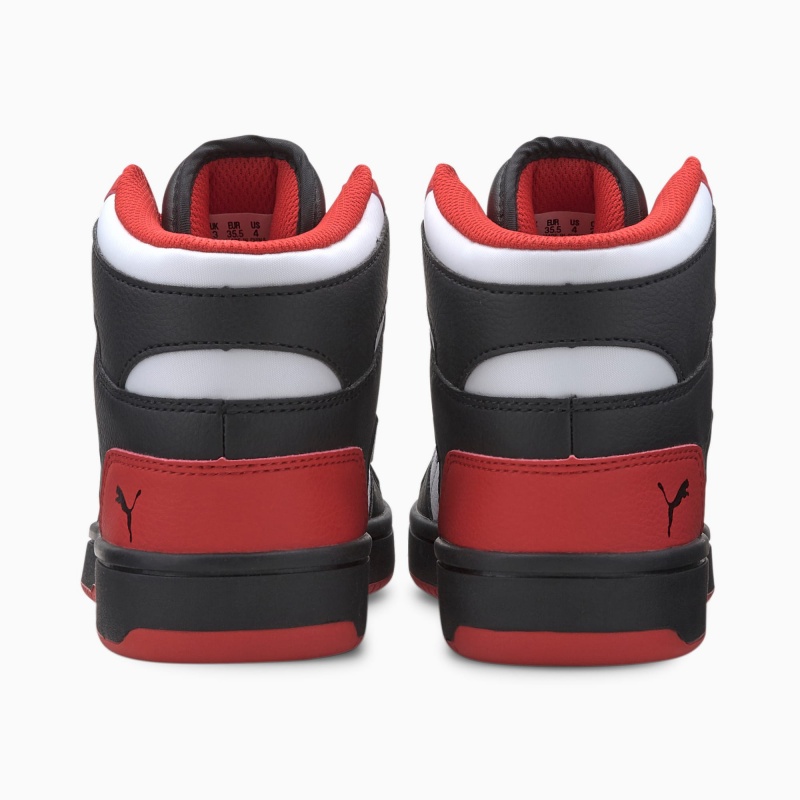 Tenis Puma PUMA Rebound LayUp Mid JR Negros Rojos Blancos | 32617SUHC