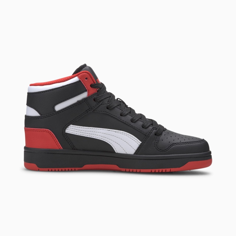 Tenis Puma PUMA Rebound LayUp Mid JR Negros Rojos Blancos | 32617SUHC