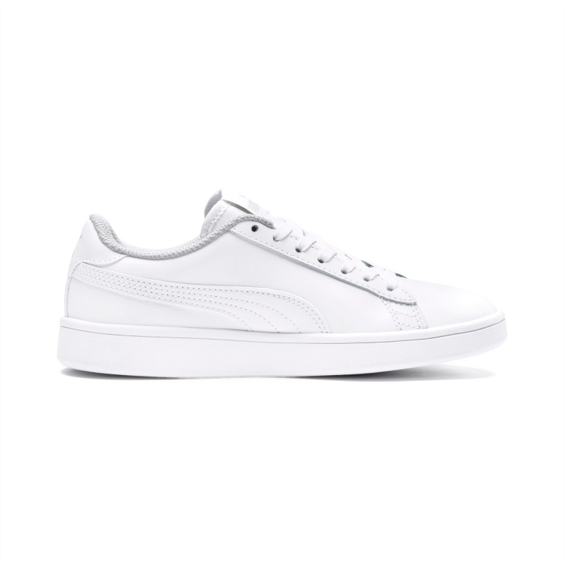 Tenis Puma PUMA Smash v2 Cuero JR Blancos Blancos | 72186AGUM