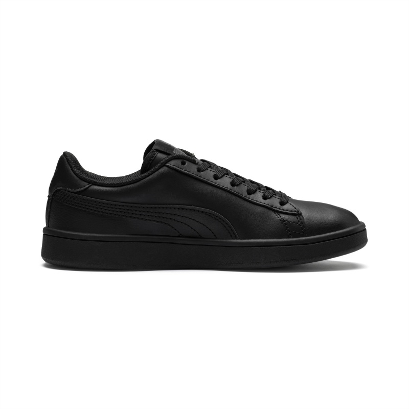 Tenis Puma PUMA Smash v2 Cuero JR Negros Negros | 32578BIXW