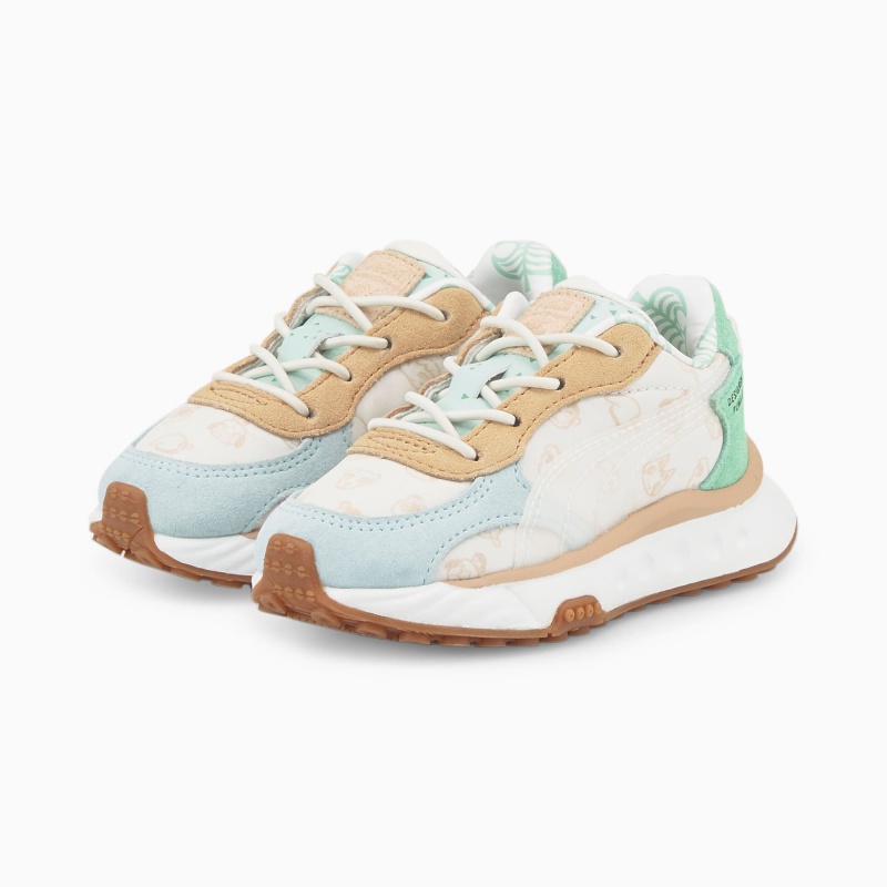 Tenis Puma PUMA x Animal Crossing New Horizons Wild Rider Toddler Azules Blancos | 38197AMSU