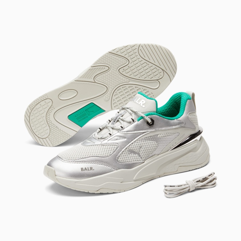 Tenis Puma PUMA x BALR. RS-Fast Plateados Blancos Negros Verdes | 52406YHEC