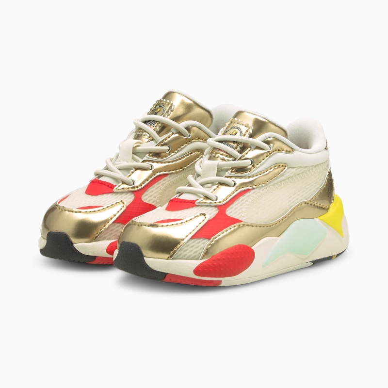 Tenis Puma PUMA x HARIBO RS-X³ Toddler Blancos Dorados | 38165RNBL