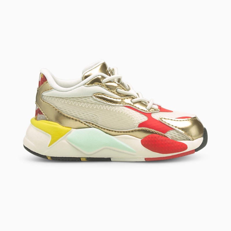 Tenis Puma PUMA x HARIBO RS-X³ Toddler Blancos Dorados | 38165RNBL