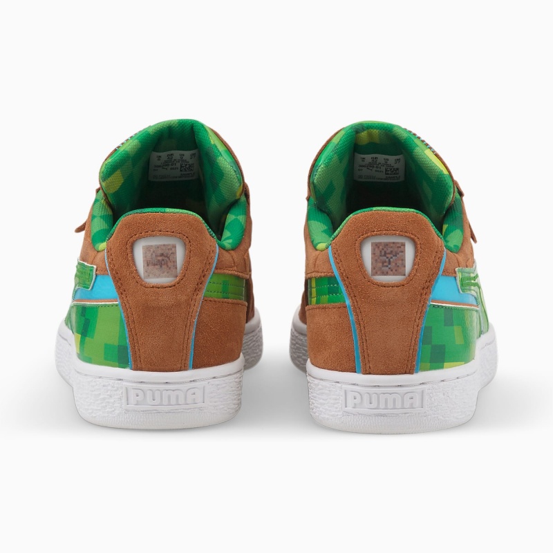Tenis Puma PUMA x MINECRAFT Suede Marrom Verdes | 54916NDXT