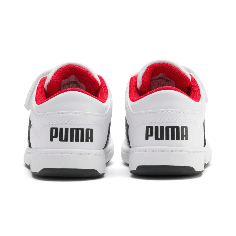 Tenis Puma Puma Rebound Layup Lo Toddler Blancos Negros Rojos | 78420BKVY