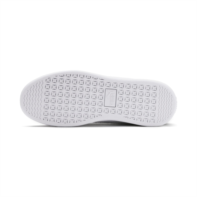 Tenis Puma Puma Vikky V2 Suede Jr Negros Blancos Plateados | 95813TQKM