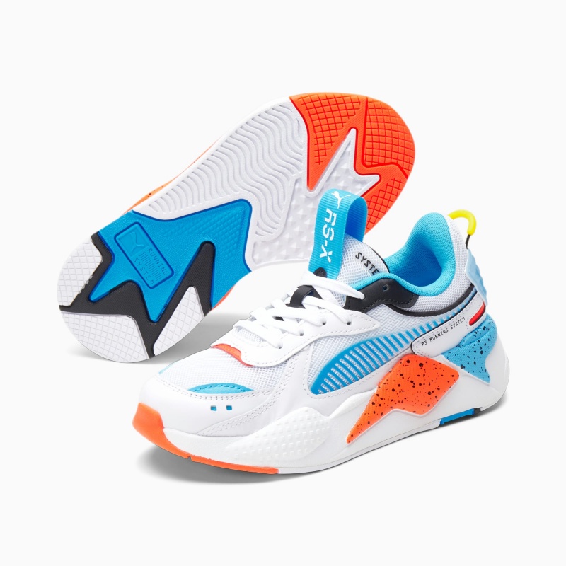 Tenis Puma RS-X Airbrush JR Blancos Rojos Azules | 70481LZAJ