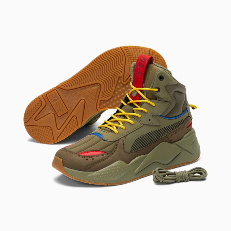 Tenis Puma RS-X Mid Azules Verdes Negros | 18403BFGJ