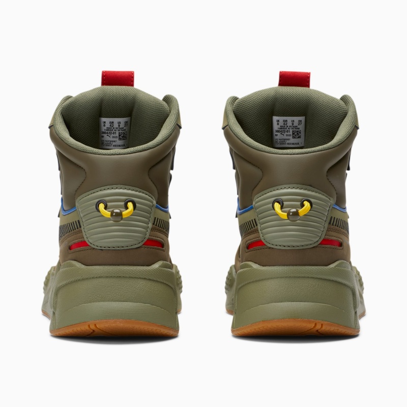 Tenis Puma RS-X Mid Azules Verdes Negros | 18403BFGJ