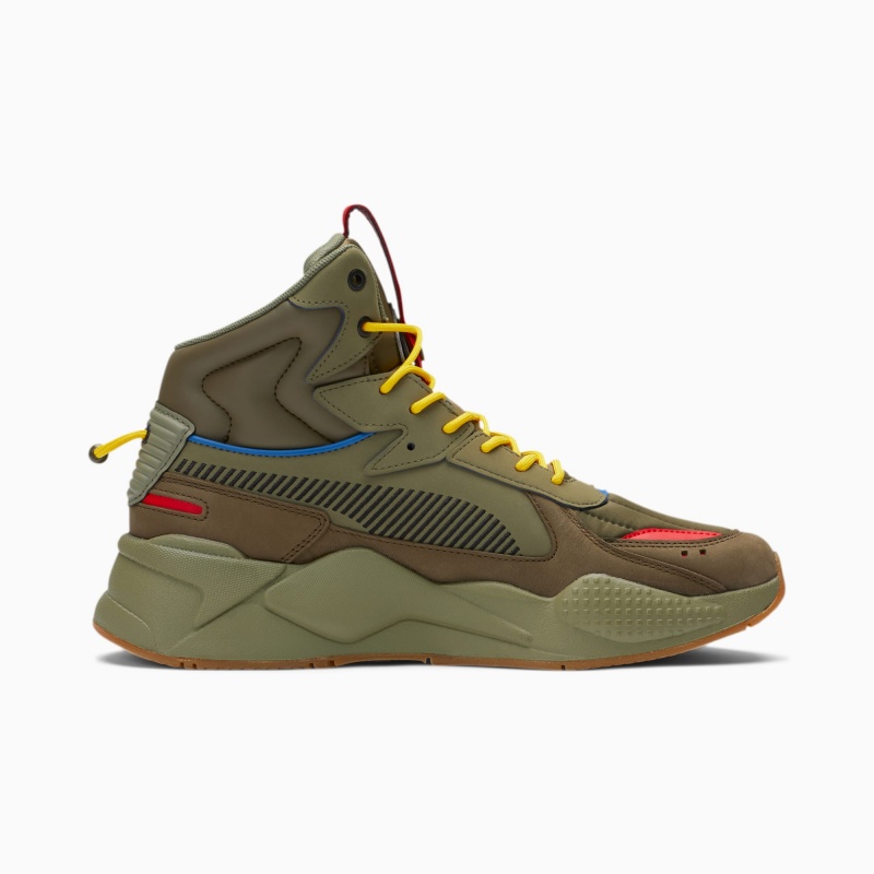 Tenis Puma RS-X Mid Azules Verdes Negros | 18403BFGJ
