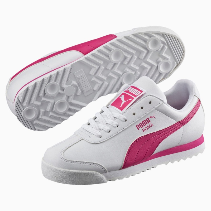 Tenis Puma Roma Basic JR Blancos Fucsia Morados | 14683YLQO