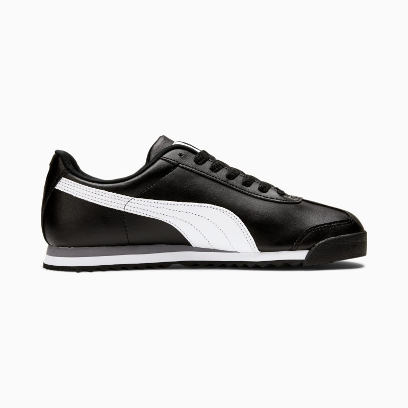 Tenis Puma Roma Basic Negros Blancos Plateados | 52418MHQY