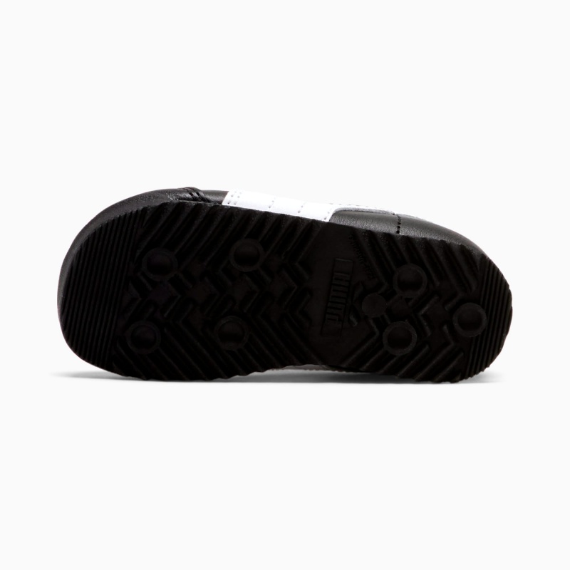 Tenis Puma Roma Basic Toddler Negros Blancos Plateados | 75632OYRS